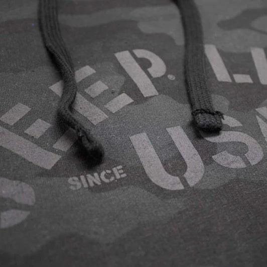 Mens/Unisex Jeep® Life USA Hoodie - Black Camo