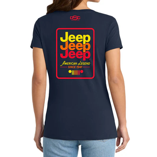 Ladies Jeep® Echo V-neck - Navy Blue