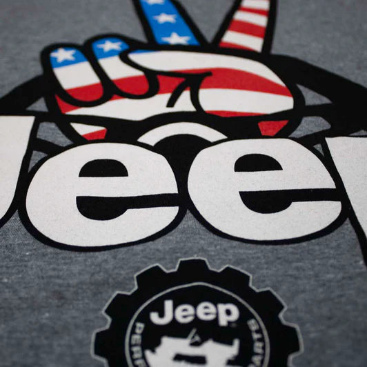 Ladies Jeep® Wave USA V-neck - Graphite Heather