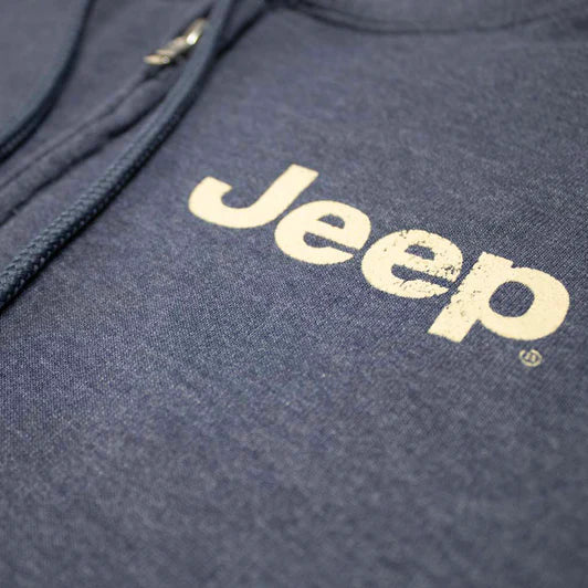 Mens Jeep® Freedom To Roam Zip Hoodie Sweatshirt - Heather Navy Blue